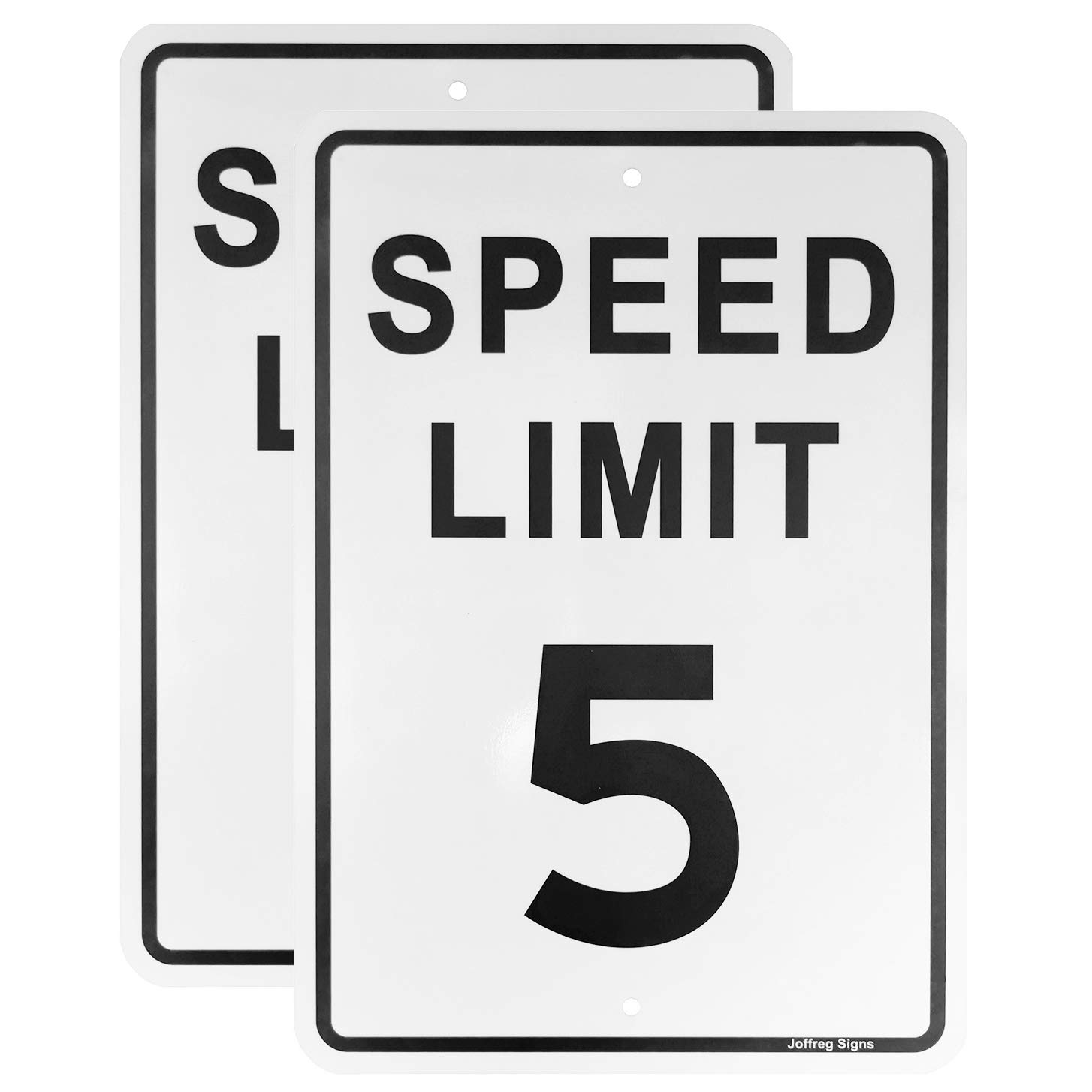 Joffreg Speed Limit 5 MPH Sign,17 x12 Inches,Reflective Aluminum,2 Pack