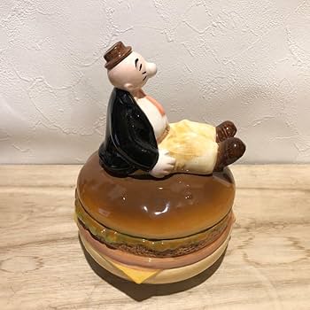 Amazon | ハンバーガーおじさん ポパイ オルゴール 陶器 雑貨