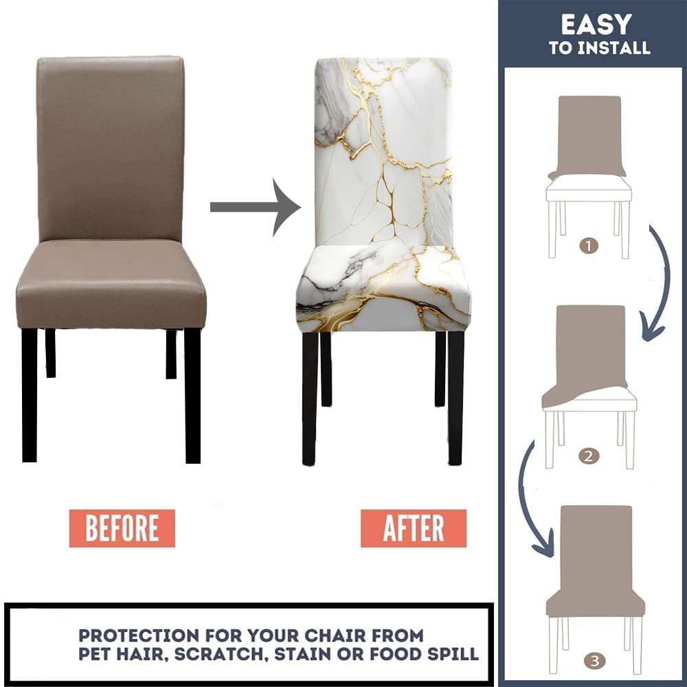 Coprisedie Elasticizzati Con Schienale - Set Da 6 Pezzi Nero, Lavabili In Lavatrice