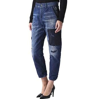 Amazon | Diesel ディーゼル パッチワーク テーパードデニム  