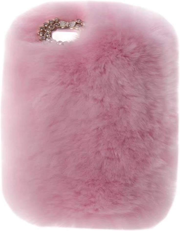 Case for Fire HD 10 2019,Handmade Diamond Furry Luxury Fluffy Winter Warm Soft Rabbit Fur Plush Cover Case for Kindle Fire HD 10 (9th/7th/5th 2019/2017/2015) 10.1" (Pink)