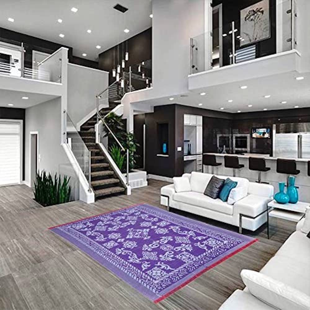 AMRO Beautility Needs Export Quality Plastic Rectangular Floor Mat/Chatai (Multicolor And Design) 4 X 6 Feet / 122 X 183 Cm 1