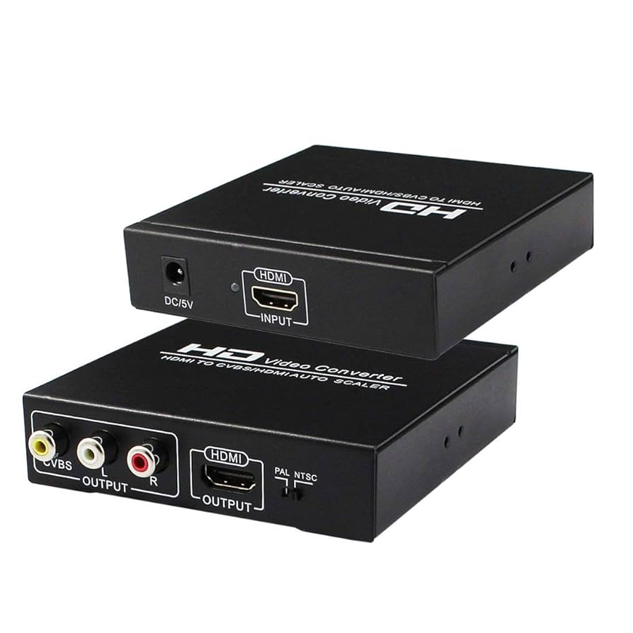 HDMI RCA 変換アダプタ HDMI to AV コンバーター 黒 HDMI to AV コンバーター RCA変換アダプタ 1080P対応 PAL/NTSC