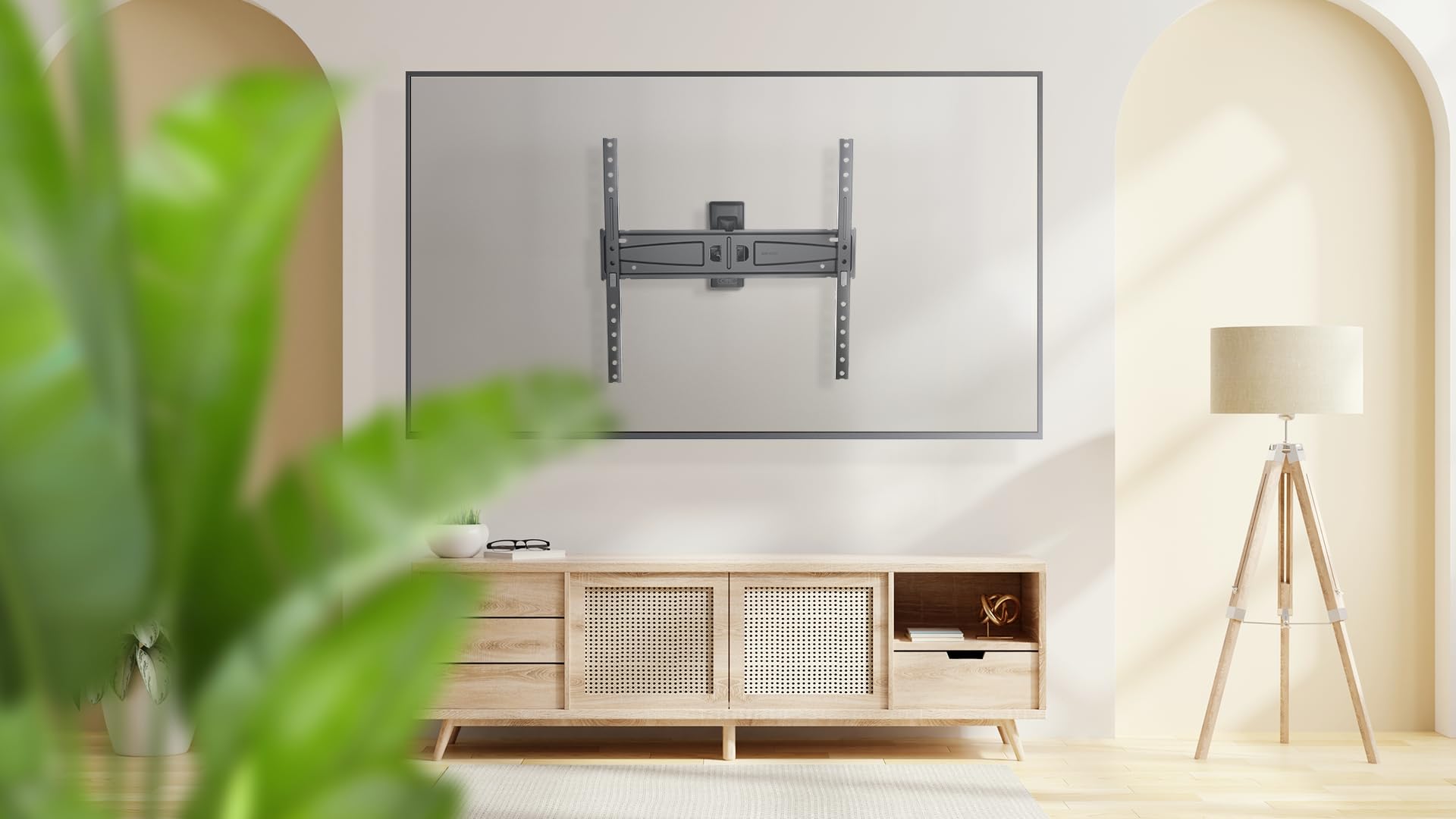 Meliconi Slimstyle Plus 400 S, Feste TV-Wandhalterung, auch geeignet für Gipskarton, für TV von 40 Zoll bis 82 Zoll, Vesa 200-300-400 mit Fast Block, hergestellt in Italien