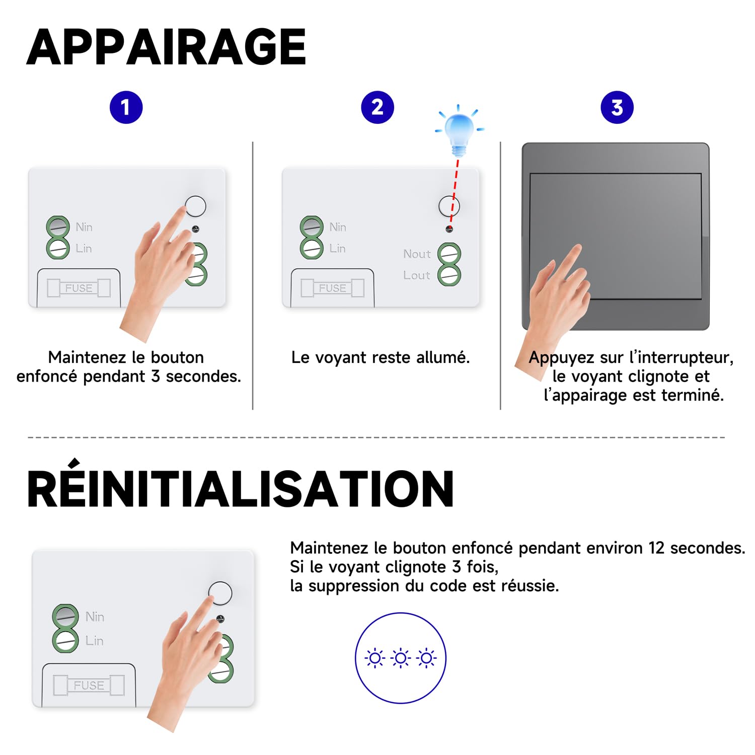 Gris interrupteur sans fil sans pile kit interupteur sans fil autoalimente RF433 va et vient sans fil sans pile radio interrupteur a bouton telecommande (Gray 1Gang 3V1) | gris wireless switches interrupteur eclairage sans fil sans piles interrupteur à di