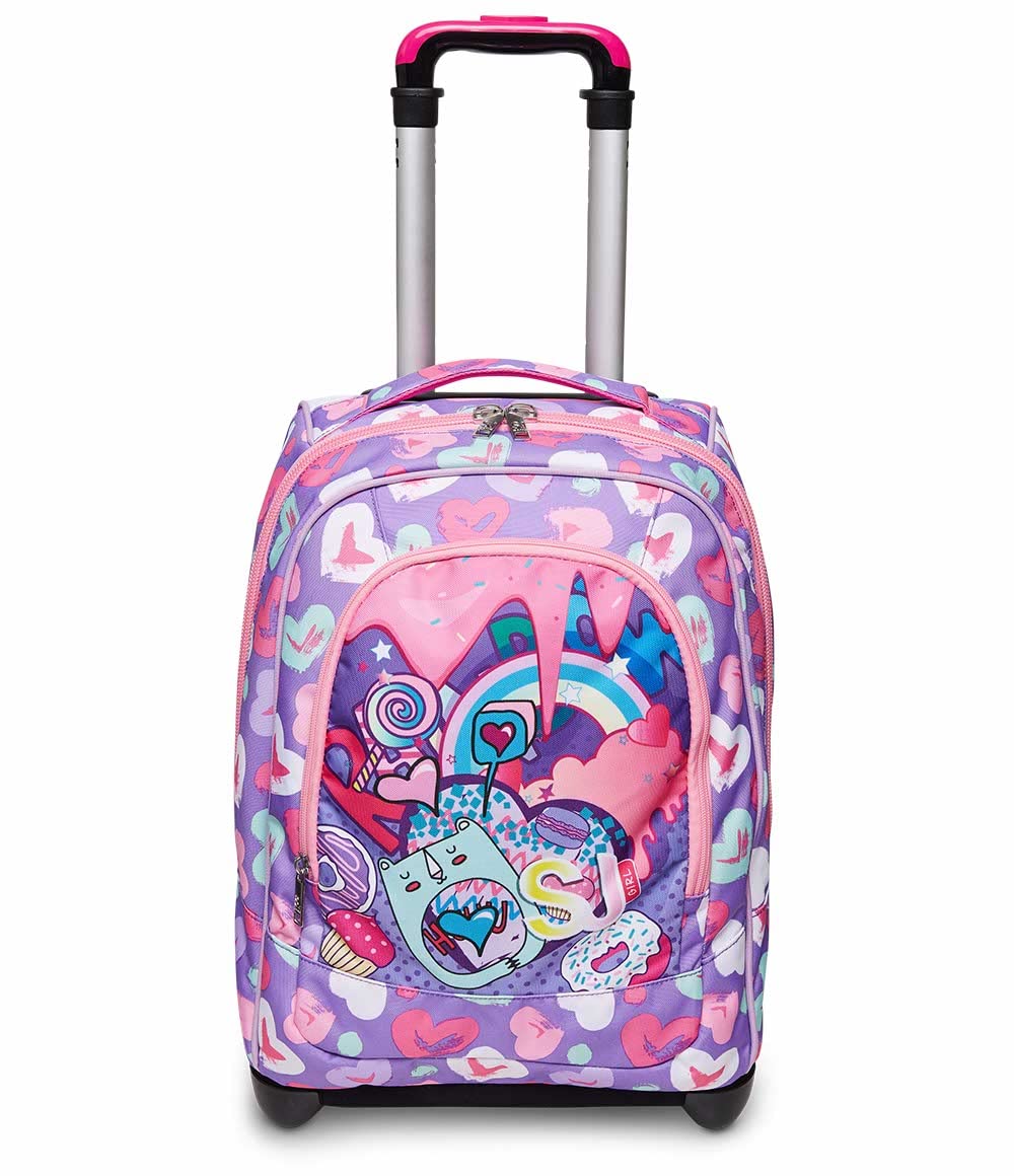 SJ GANG STYLE JAM GANG Trolley Scuola Big - Fantabulous, Rosa, 2 Zaini in 1 con Crossover System, Uso Zaino con Spallacci a Scomparsa, Zaino Scuola Elementare, Tempo libero, Viaggi