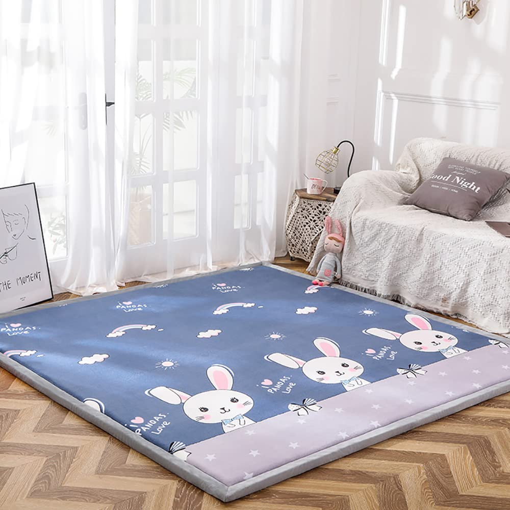 Loartee Tapis de Jeu en Velours Corail Chambre Enfant 3cm d'épaisseur