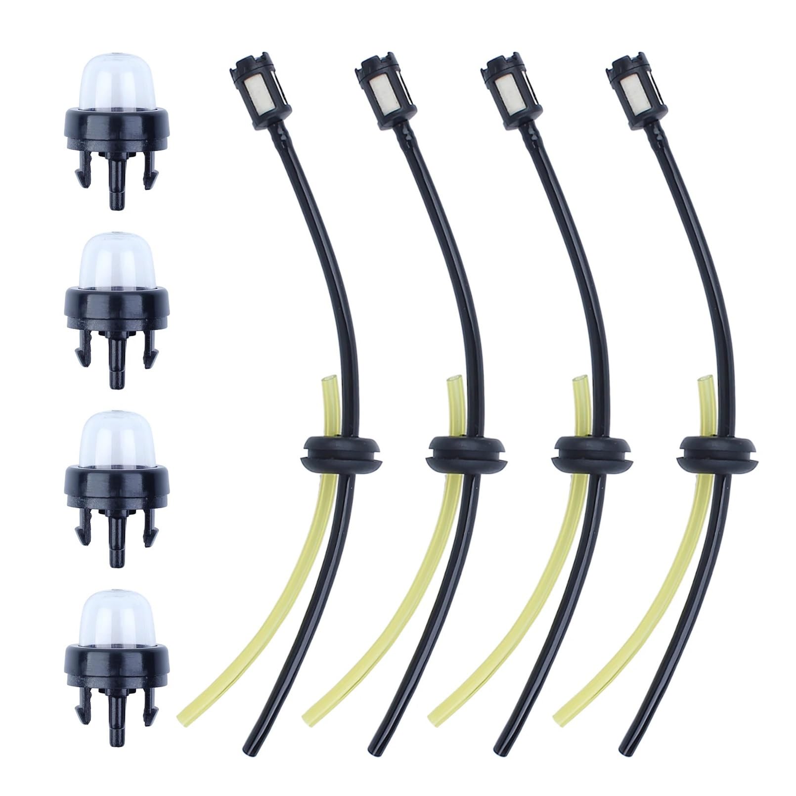 Tubo Flessibile for Benzina e Set di adescamento a Pera Kit Filtro Carburante Universale 4 Tubi Flessibili e 4 Pompe di adescamento for carburatore Ricambi for tagliaerba