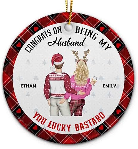 Vista 15 de Adorno personalizado de todas las cosas extrañas que he encontrado en línea, adorno personalizado para parejas, marido, esposa, novia, mujer, él