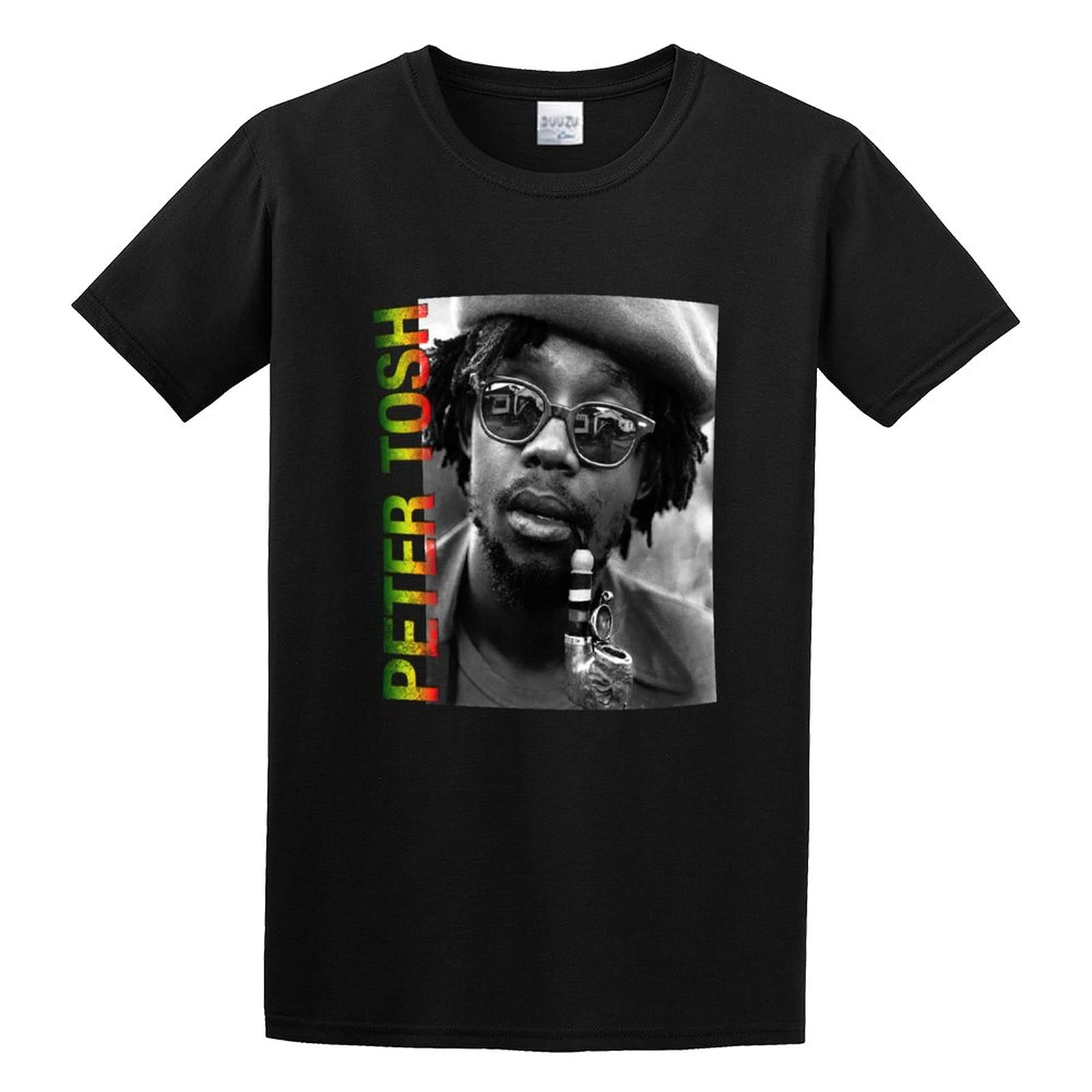 Pedfuvl Unisex Black Peter Tosh Men's T-Shirt Graphic Printed Tee L
