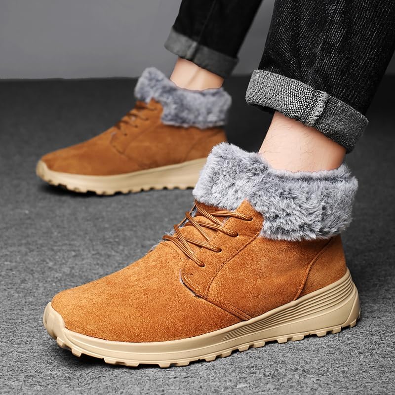 Image of SNEKARMIN Men Snow Boots Outdoor Shoes For Male Thick Sole Sneakers for Men Winter Shoes Botines Tenis Keep Warm Fluff Mens Ankle Boots