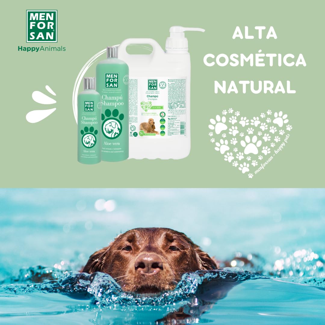 MENFORSAN Champú Aloe Vera para Perros | Hidrata en profundidad | Acción Anti Irritaciones y Anti Eczemas | 100% Natural | Herbácea | 1L