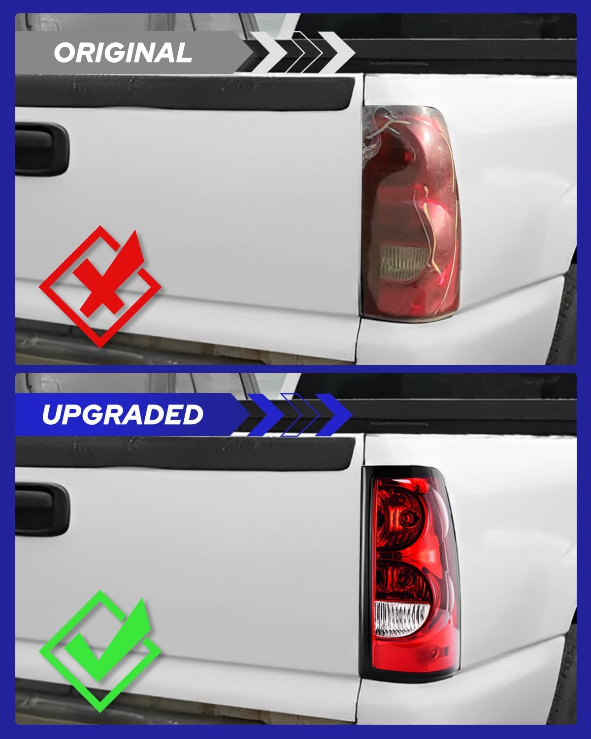 AUTOONE - For 2003 2004 2005 2006 Chevy Silverado Tail Light Assembly Factory OEM Taillights Compatible with Chevrolet Silverado 1500/ 2500HD/ 3500, Driver & Passenger Side