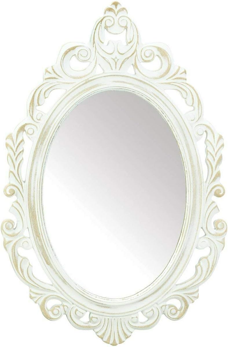 Accent Plus Antiqued White Wall Mirror 15.5x23.5x0.5