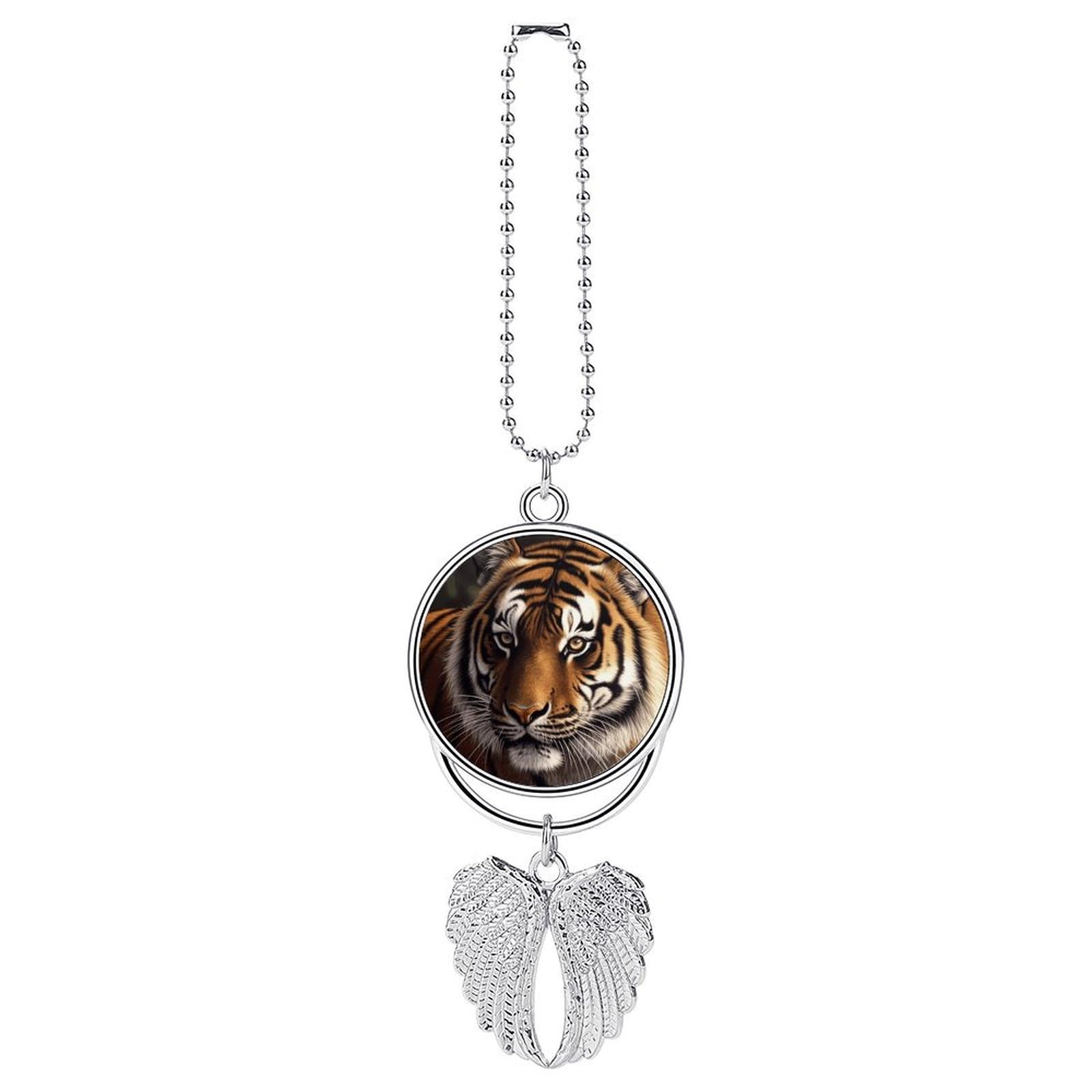 Bengal Tiger Car Pendant Personalized Car Hanging Ornament Auto Rear View Mirror Hanging Decoration Accessories Metal Cars Interior Ornament for Most Cars Truck SUV