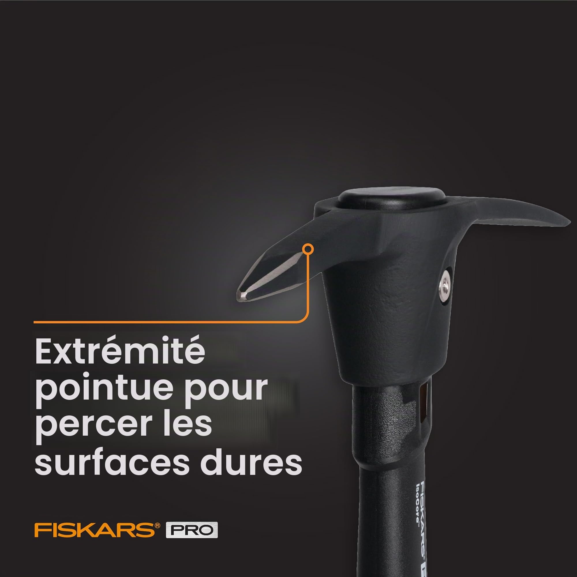 Fiskars 751220-1001 Pro IsoCore Pick/Mattock, 0,7 kg, Orange/Schwarz