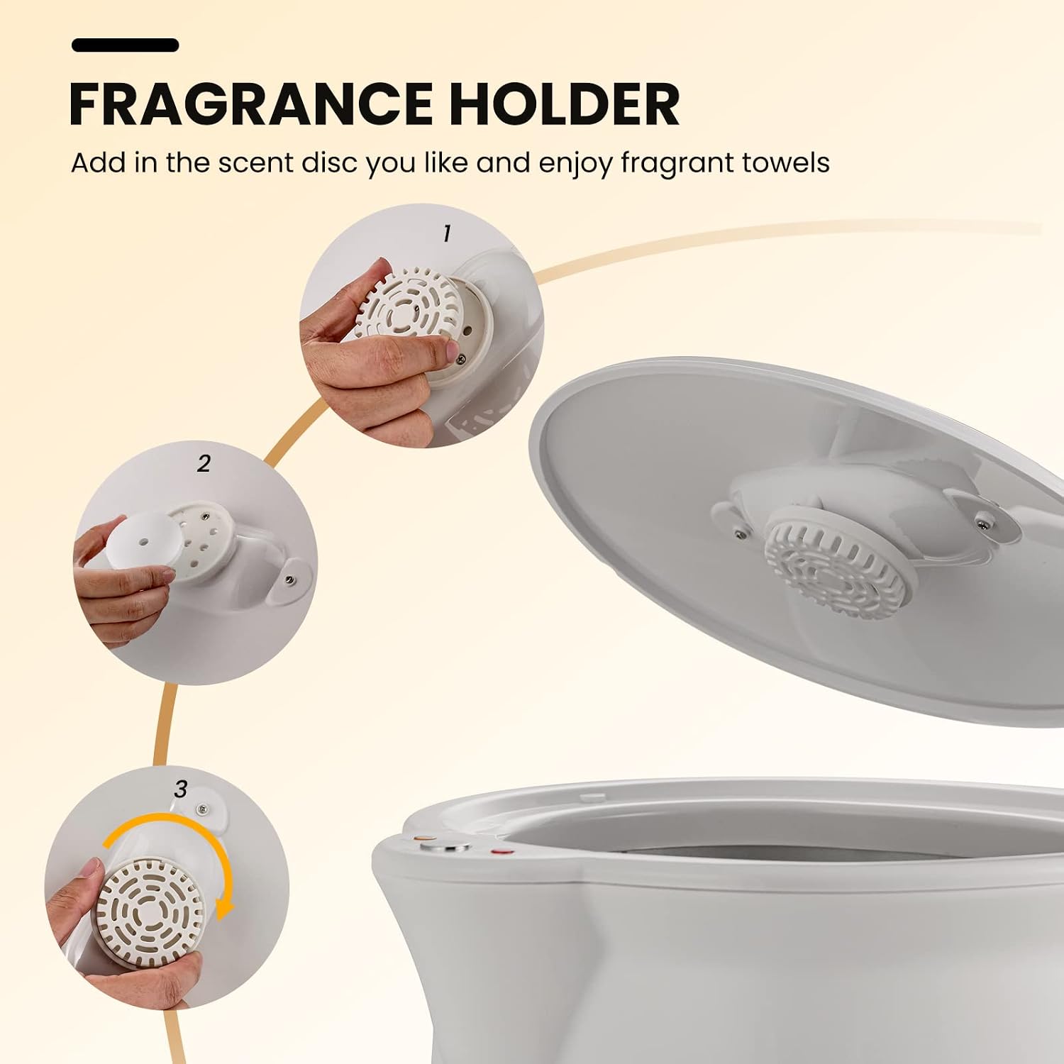 Giantex Towel Warmer Bucket, 20L Large Towel Bucket with Fragrance Holder, Removable Lid, Auto Shut Off, Fits Up to Two 40” x 70” Oversized Towels, Bathrobes, Towel Warmer for Bathroom, Spa