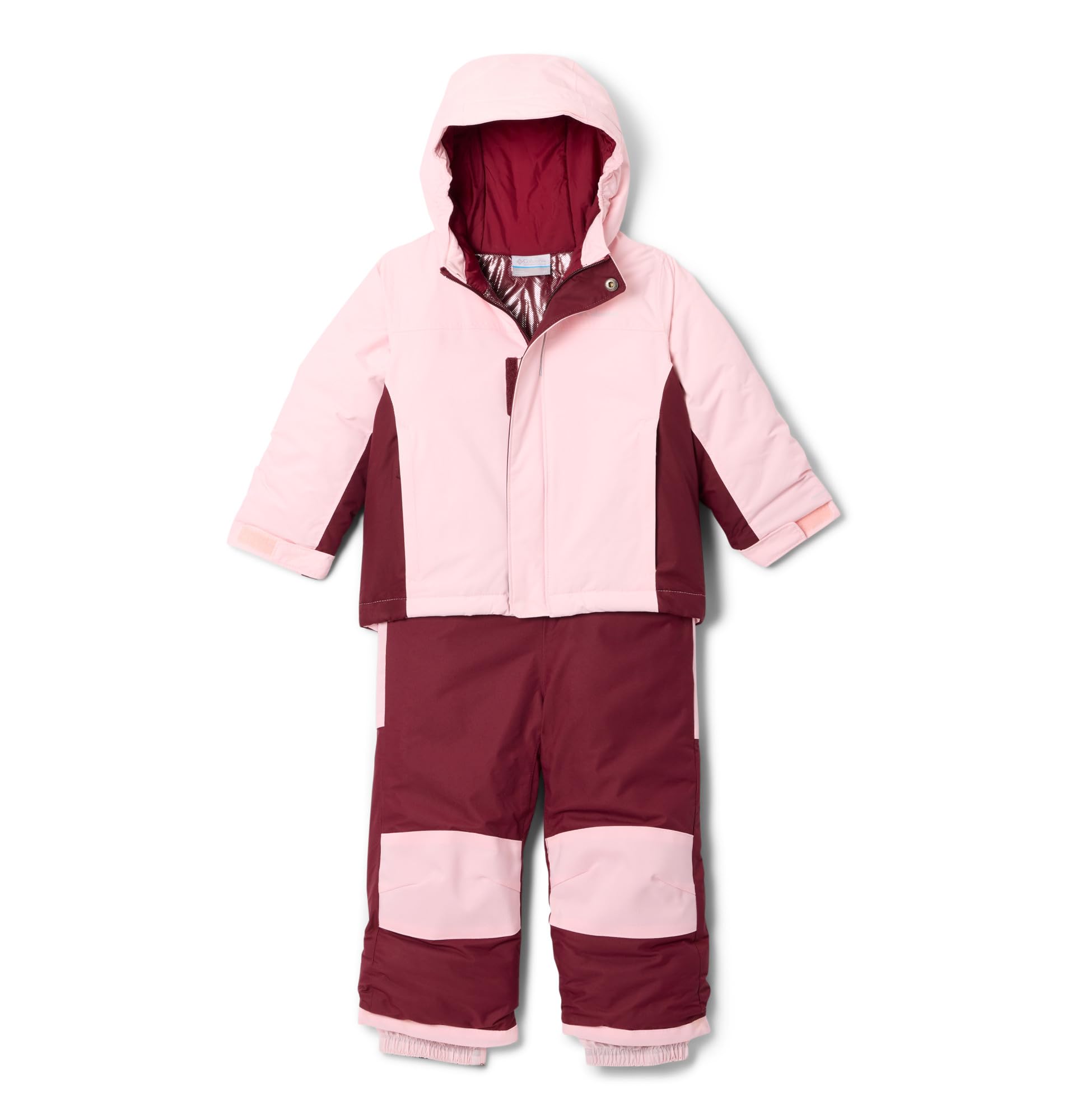 Columbia Youth Toddler Buga 3 Set, Snowsuit Ski Jacket and Pants Set, Satin Pink/Rich Wine, 2T