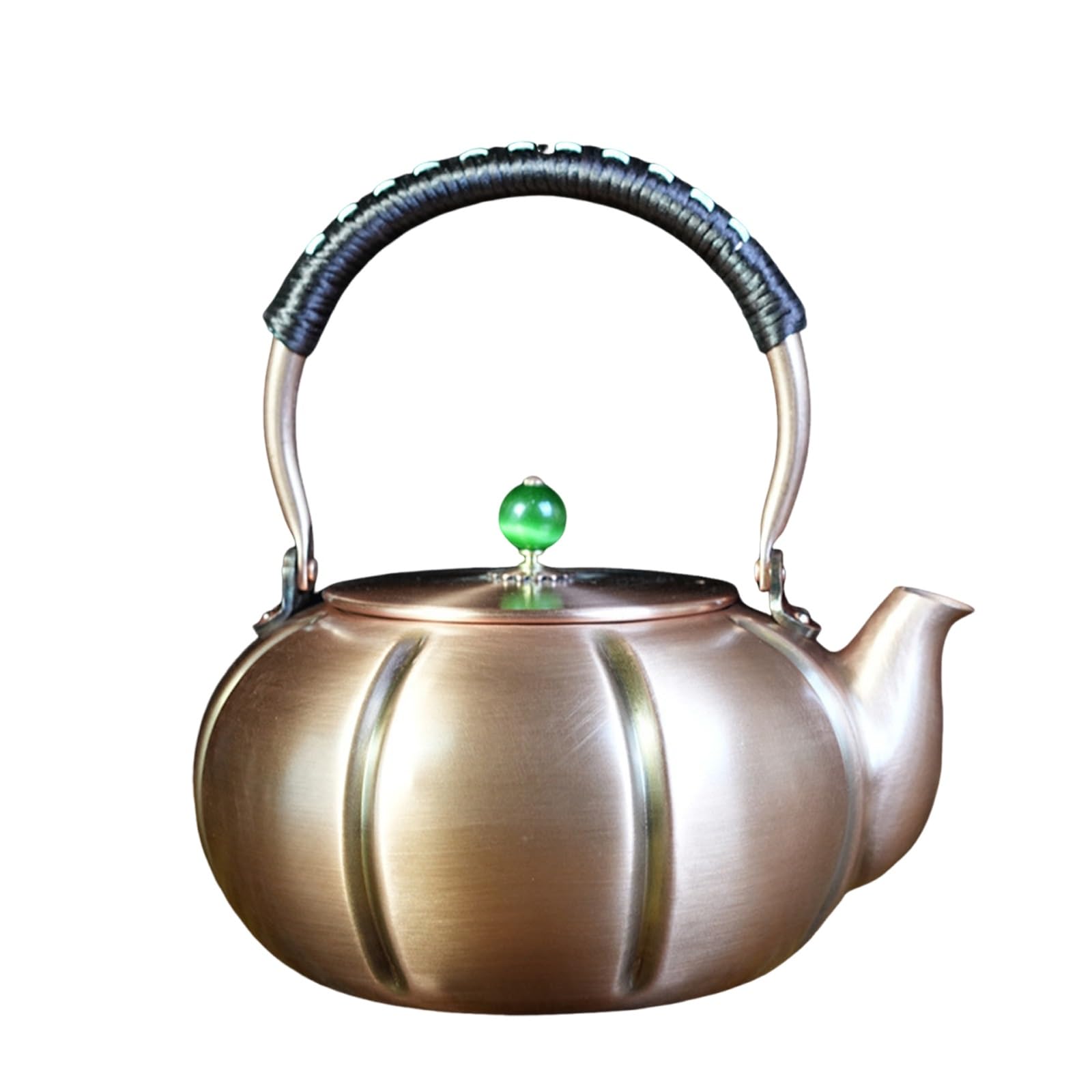 Zykuosus Copper Kettle, teapot with Boiling Water, Tea Coffee Pot, Handmade Retro Kettle Handle on top, Non-Slip Handle, for Home Kitchen Hotel 2L