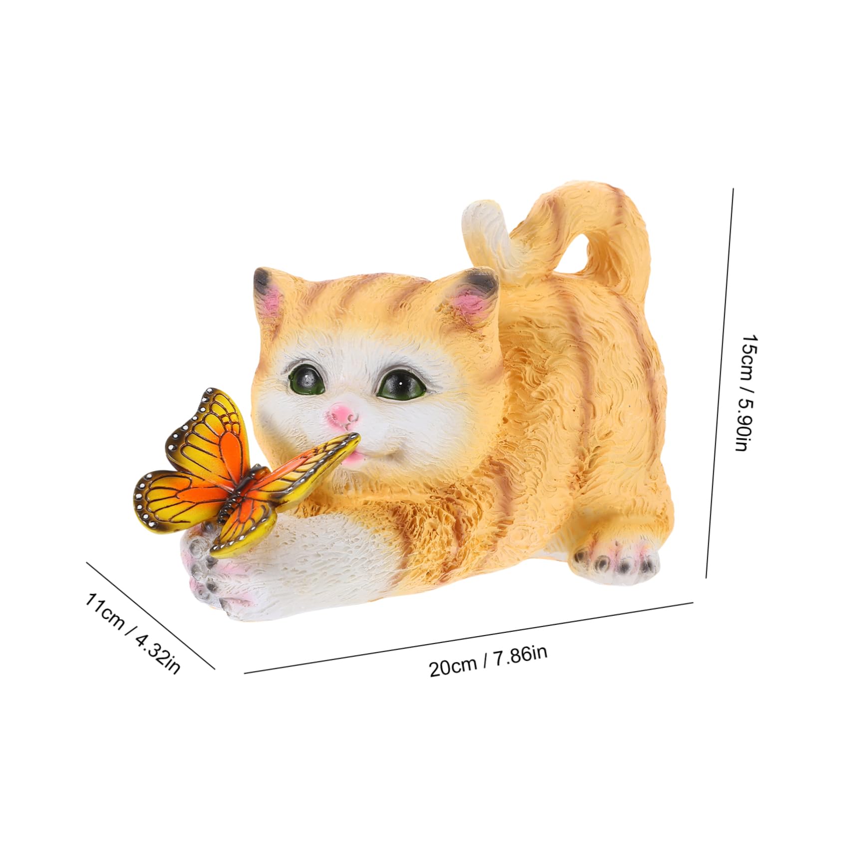 ibasenice Realistische Gelbe Katzenfigur aus Kunstharz als Dekorative Schreibtischdekoration und Space Matching Gartenskulptur für Sammler und Tierliebhaber