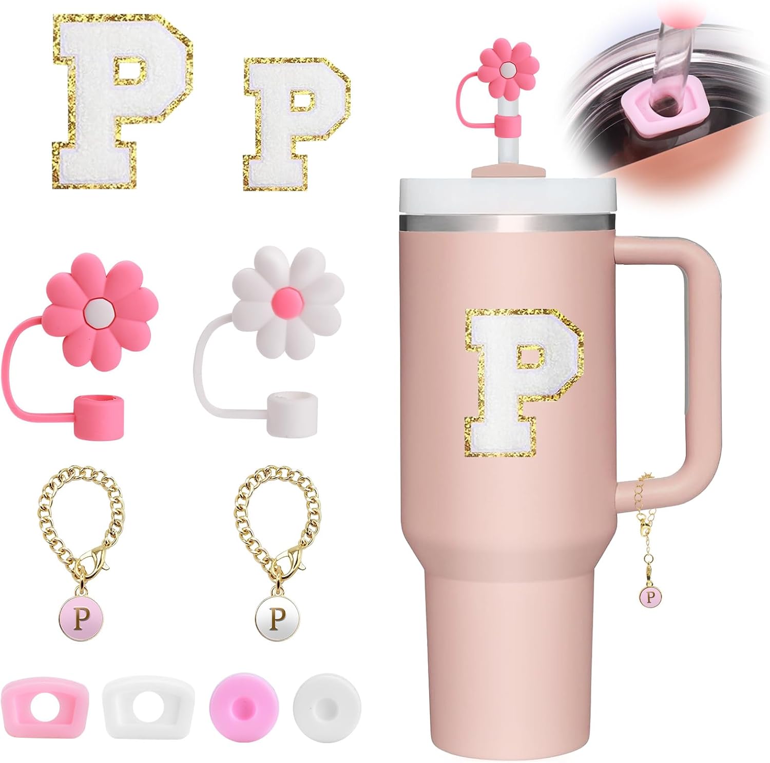 Aazon.co: Ity Rain 4 Pack Letter Char Accessories For Stanley Cup...