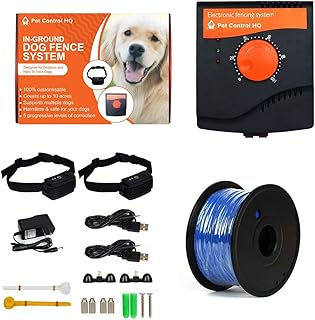 Wireless Electric Dog Fence System - Pet Containment System Waterproof - Rechargeable Dog Shock Collar with Receiver, Unde...