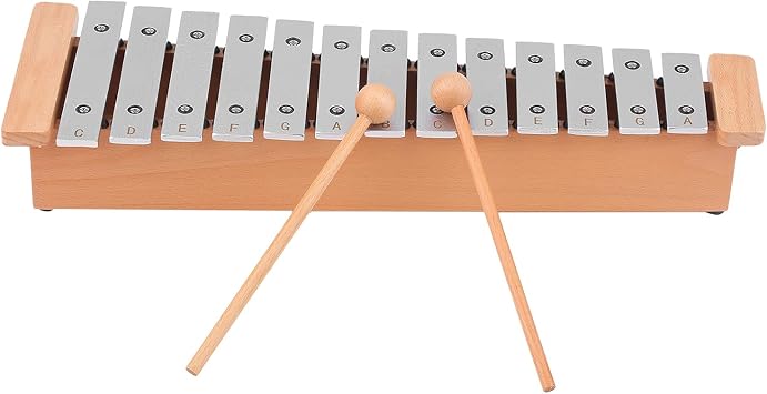 13-Note Glockenspiel Portable Aluminum Piano Xylophone Percussion Instrument Musical Instrument with Wooden Sticks