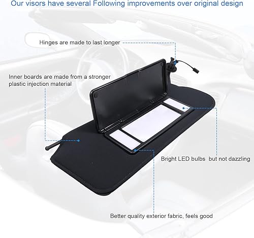 Miniatura 3 de Visera solar automotriz con luces LED brillantes actualizadas, repuesto para Corvette C5 Chevrolet 1997-2004 reemplaza 10442033 10442034 lado