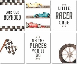 MINI Race Car Nursery Wall Art Set