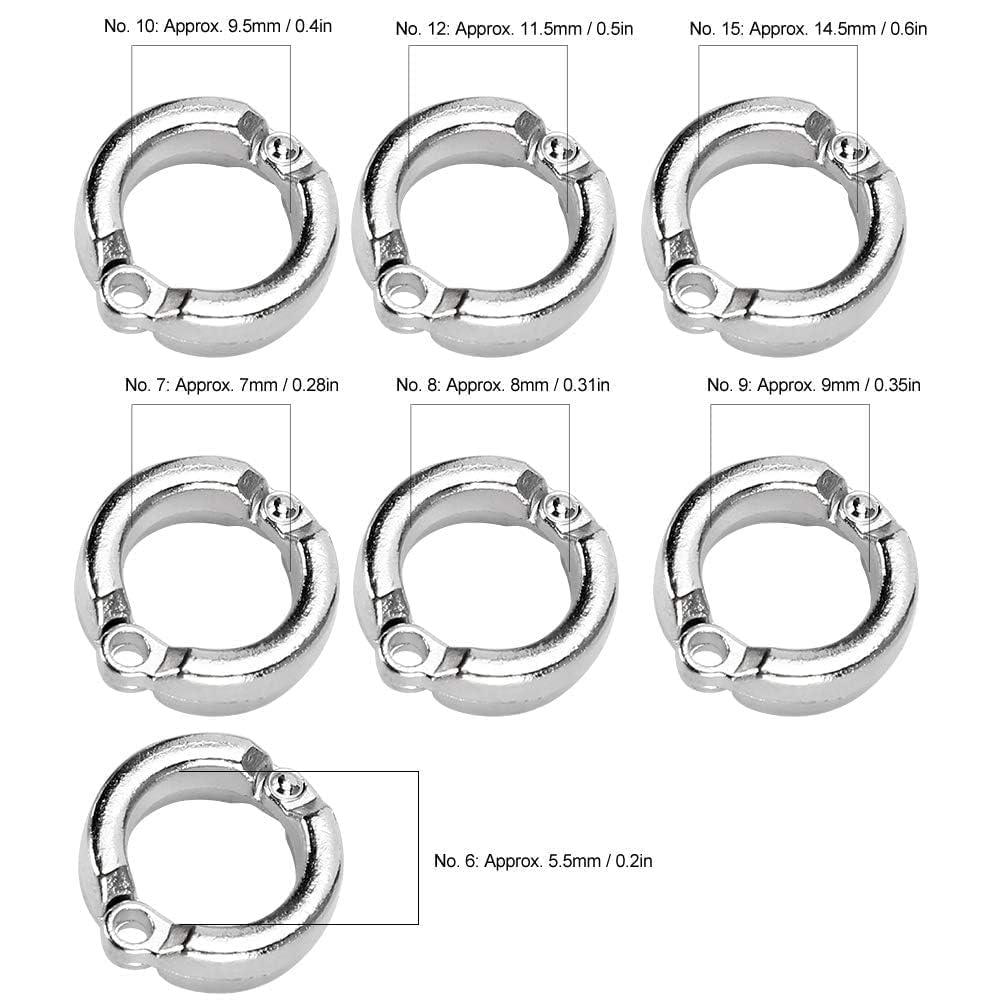 10Pcs Anelli per Piedi per Uccelli Anello in Metallo per Gambe di Pappagalli Attività di Addestramento per Mosche All'aperto Clip di Apertura Accessori per Piccoli Uccelli Animali Domestici(n.6)