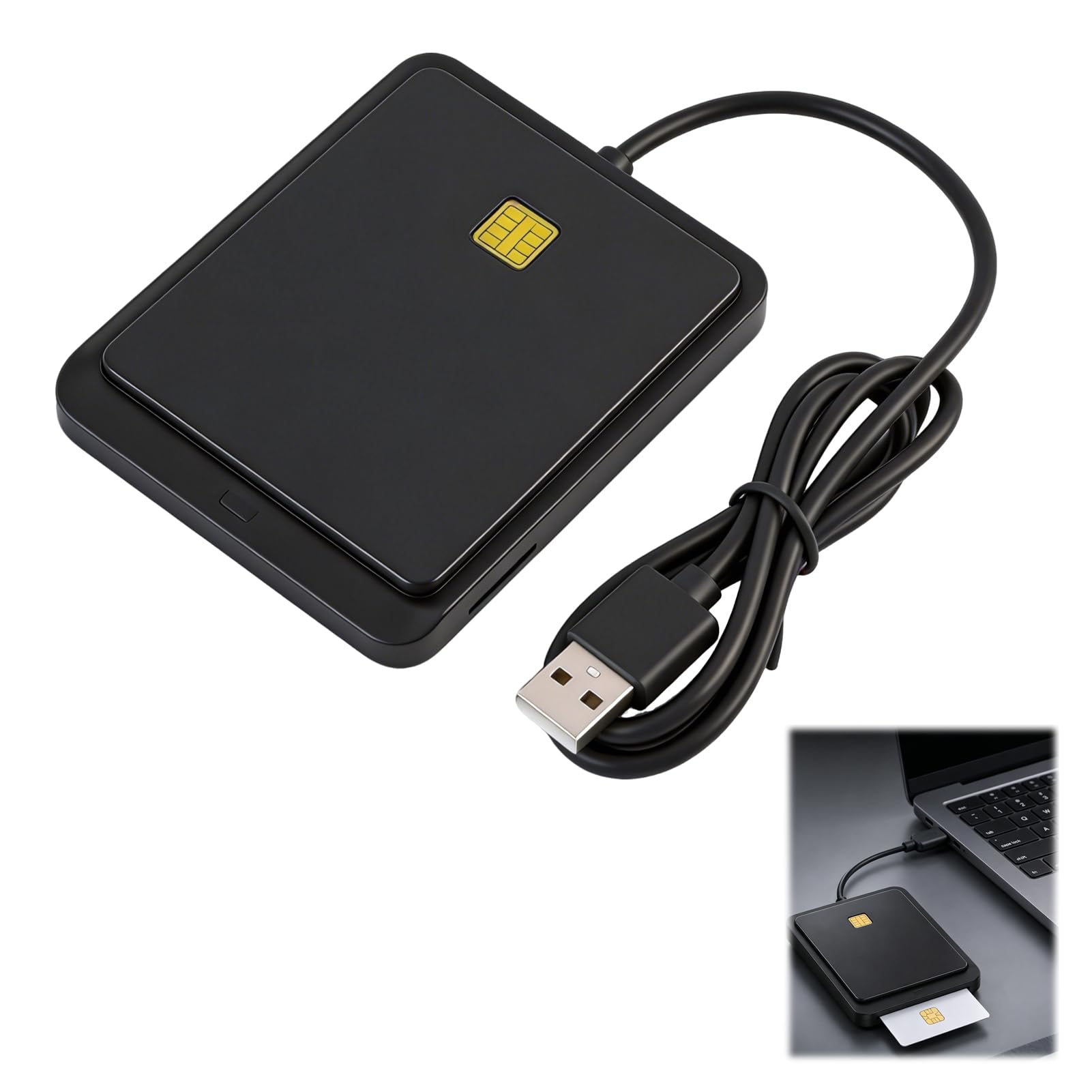 USB PCSC Smart Card Reader für Eid CAC SIM IC, unterstützt digitale Signatur und Online-Bank, für Fahrer mit Schwergewicht Chronographen, kompatibel mit Windows Mac Linux