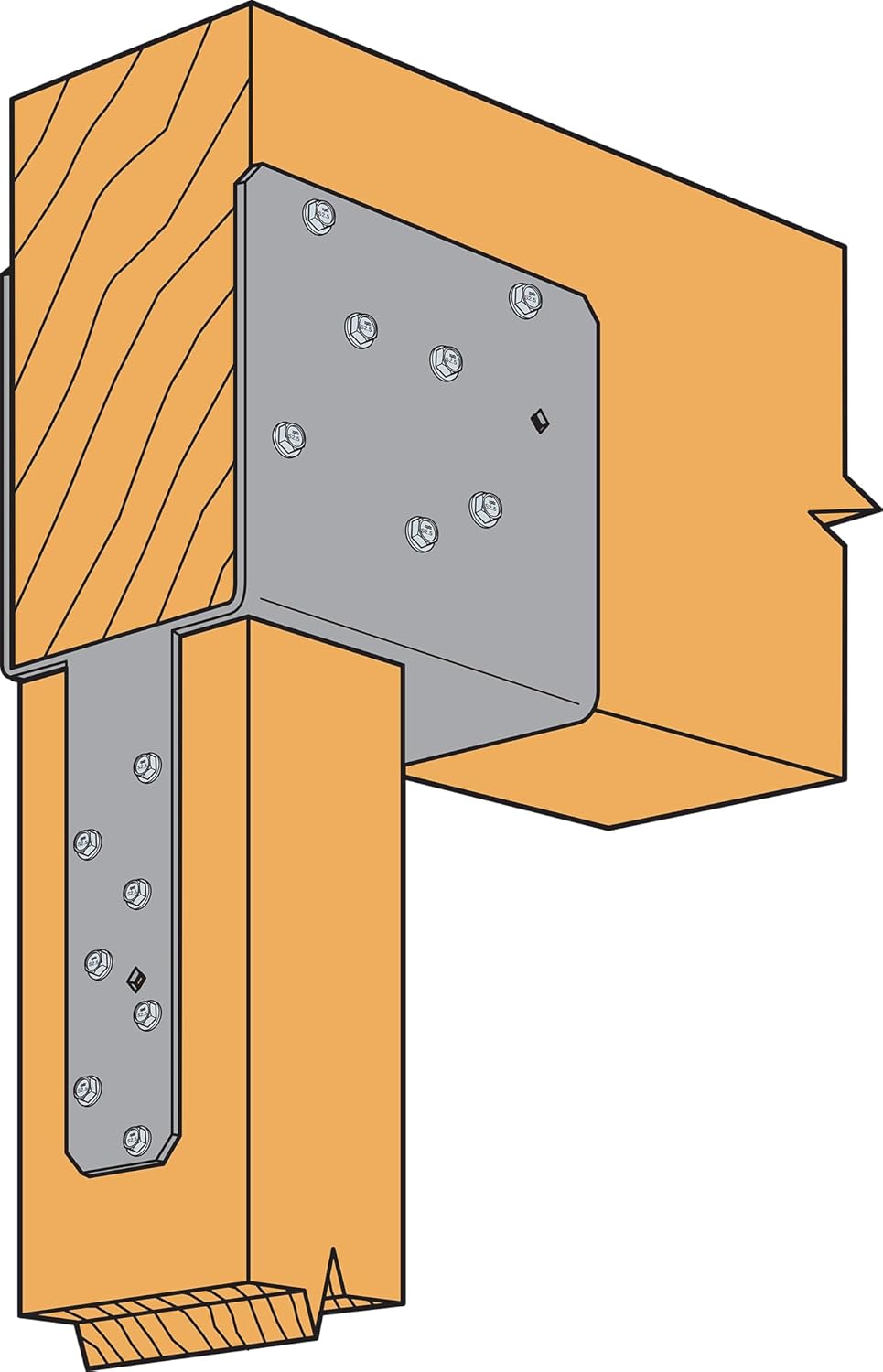 Simpson Strong-Tie ECCQ64SDS2.5 - End Column Cap Quick-Install for 6X Beams & 4X Posts with SDS Screws, Heavy-Duty Framing Bracket for Structural Support in Home Improvement Projects