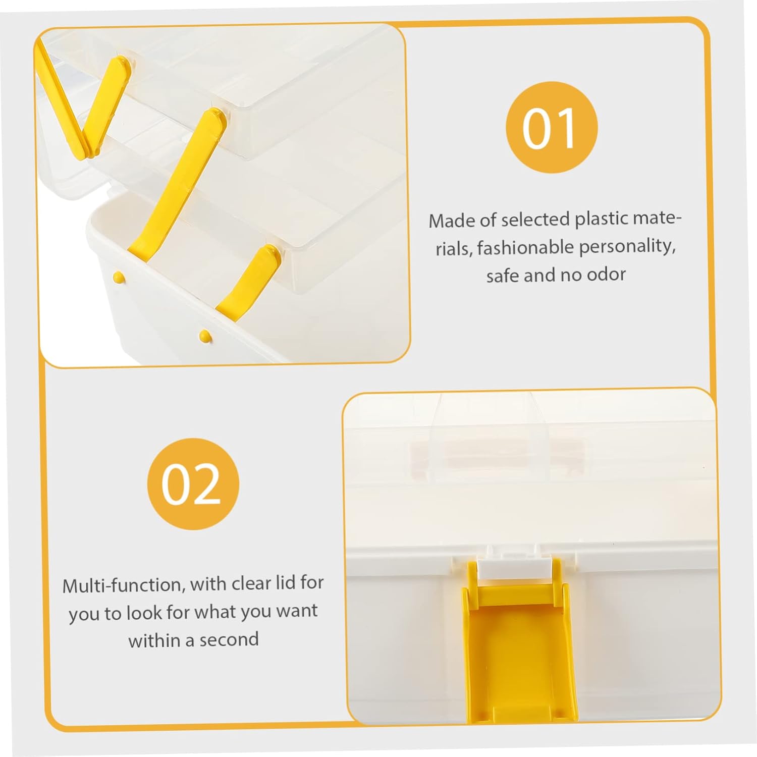 DOITOOL Girl's Headdress Box Hair Accessory Box Sturdy and Safe Plastic for Easy Storage and Organizati