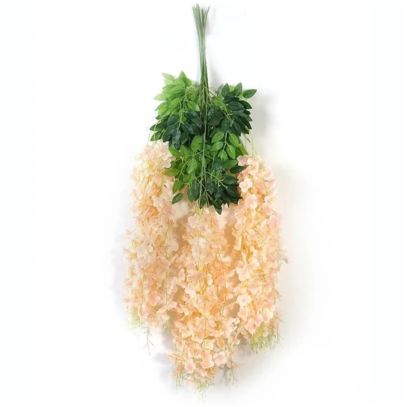 Dcrxz Artificial Flowers 12Pcs Artificial Wisteria Flower String Hanging Garland Outdoor Wedding Garden Arch Decoration Home Party Decor Fake Flower Vine(Orange)