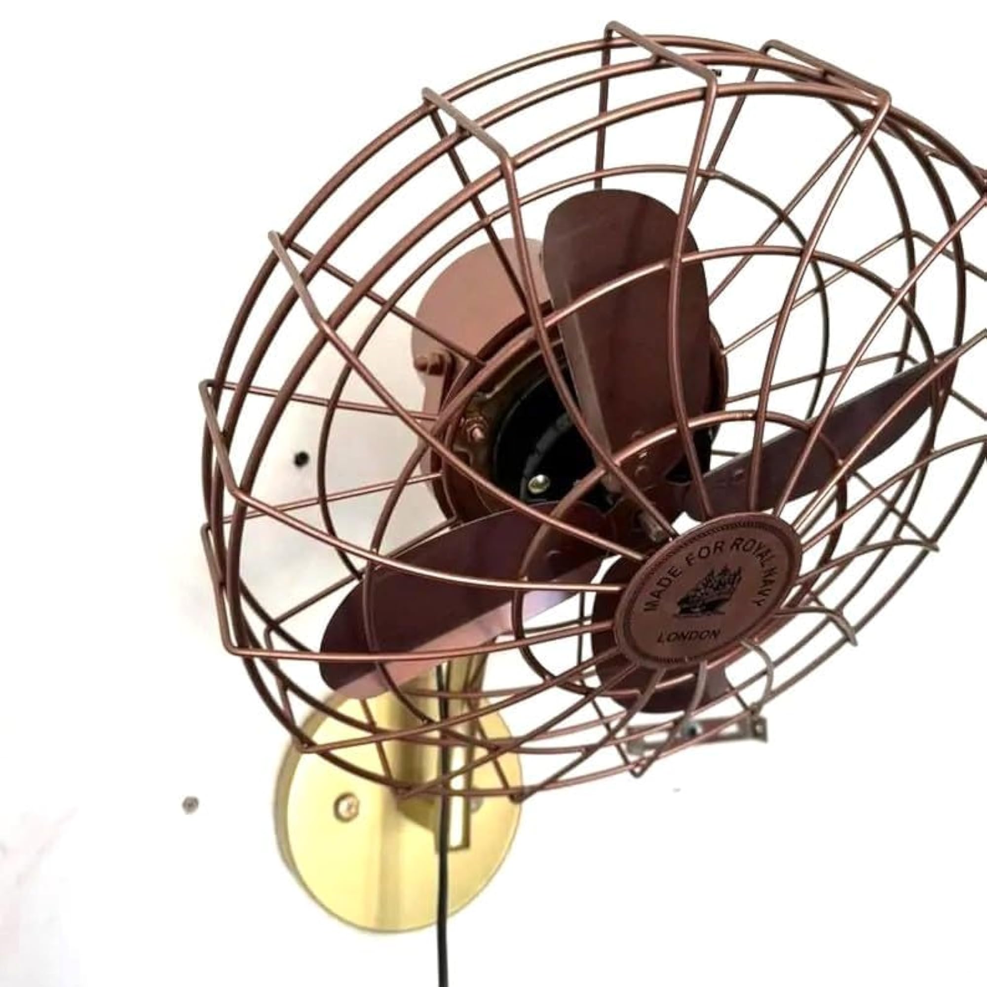 Gold & Copper Wall Mount Fan, Decorative Style