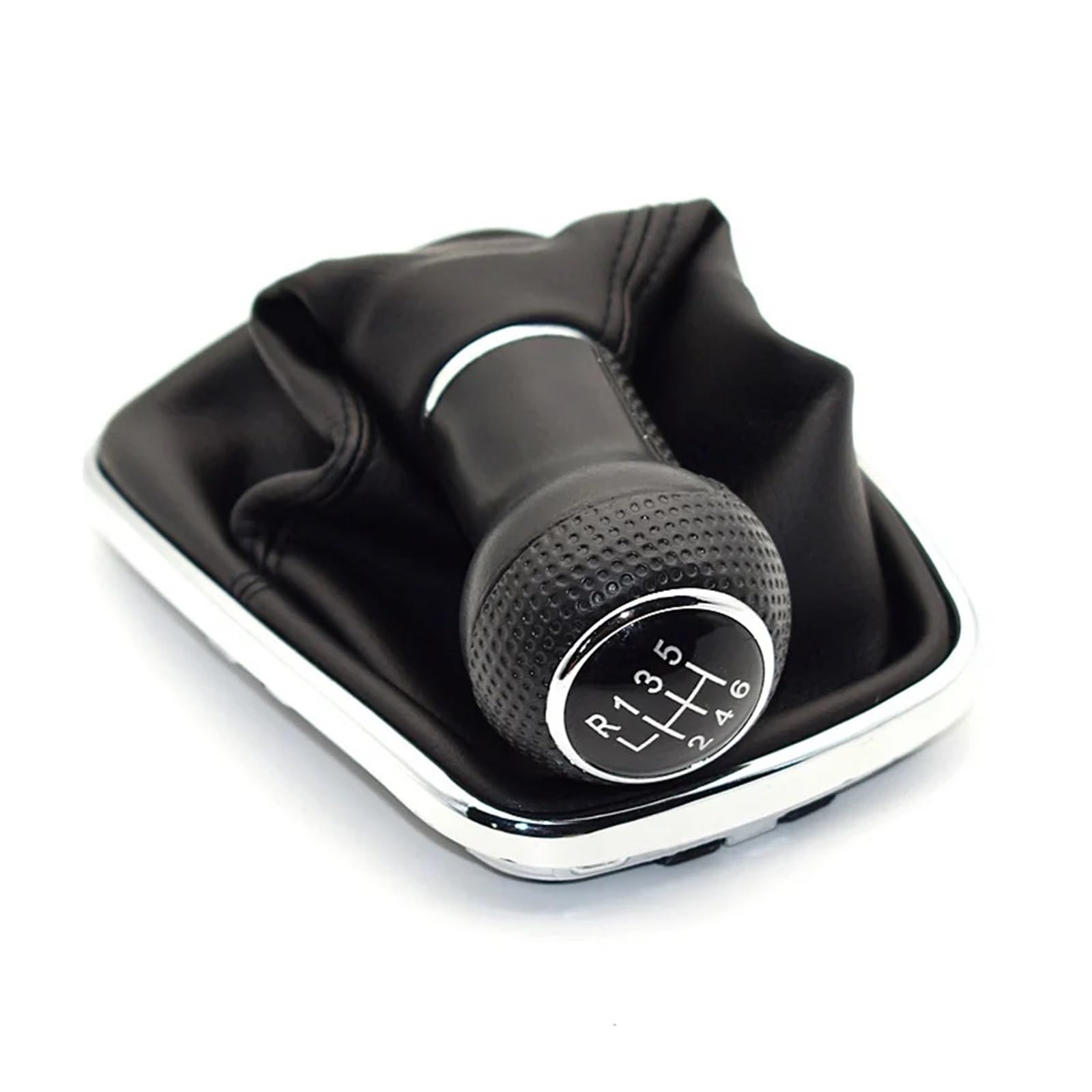 Grozzy Universal Shifter Handle 23mm for Volkswagen for VW for Golf 4 IV for MK4 GTI R32 for Bora for Jetta 5Speed Black Frame Gear Shift Knob Lever(1,6Speed)