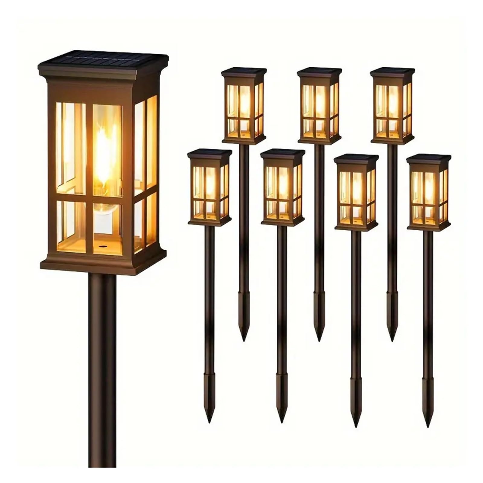 2 6 8 Pack Solar Pathway Lights - Ultra Bright Outdoor Solar Lights for Garden Patio and Sidewalk
