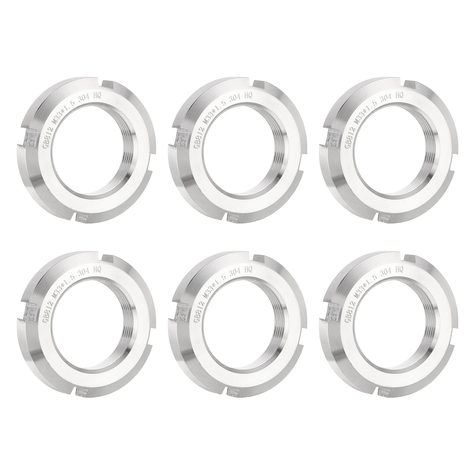 QUARKZMAN 6pz M33 x 1.5mm Fissaggio Dadi Tondi Scanalati Dado Argento.
