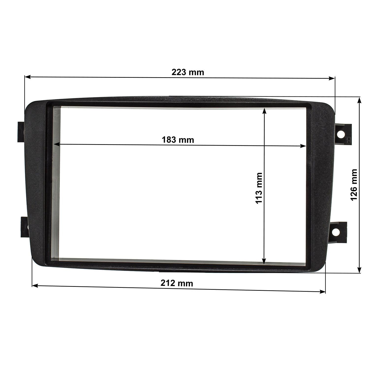 tomzz Audio 2434-023 Doble DIN Panel de Radio Compatible con Mercedes Clase C W203 S203 CL203 CLK C209 A209 Viano Vito Negro