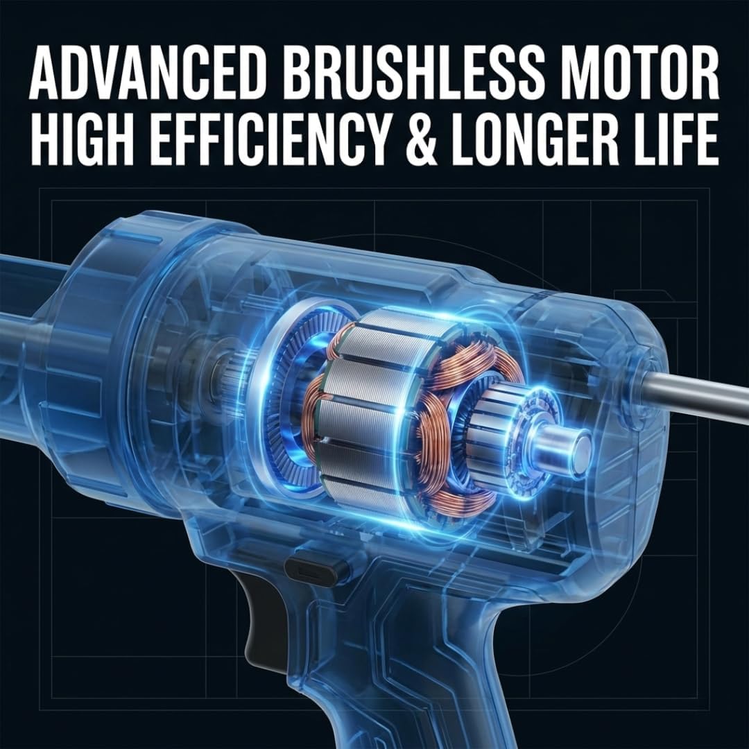 Durofix RZ1230-PG G12 12v Cordless Brushless Caulking Gun Kit With 4.0ah Battery Charger Canvas Bag 500 Lbs Force 8 Speed Dial 360 Rotating Collar 10 Oz Electric Silicone Gun For Filling And Sealing