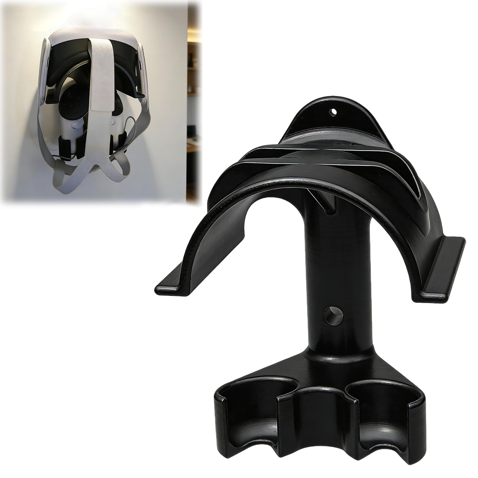Wall Mount for Headset & Controllers Organizer Stand Compatible with Meta Quest 3 – Space‑Saving Wall Holder Rack for Headset Accessories, Firm Material, Easy Installation
