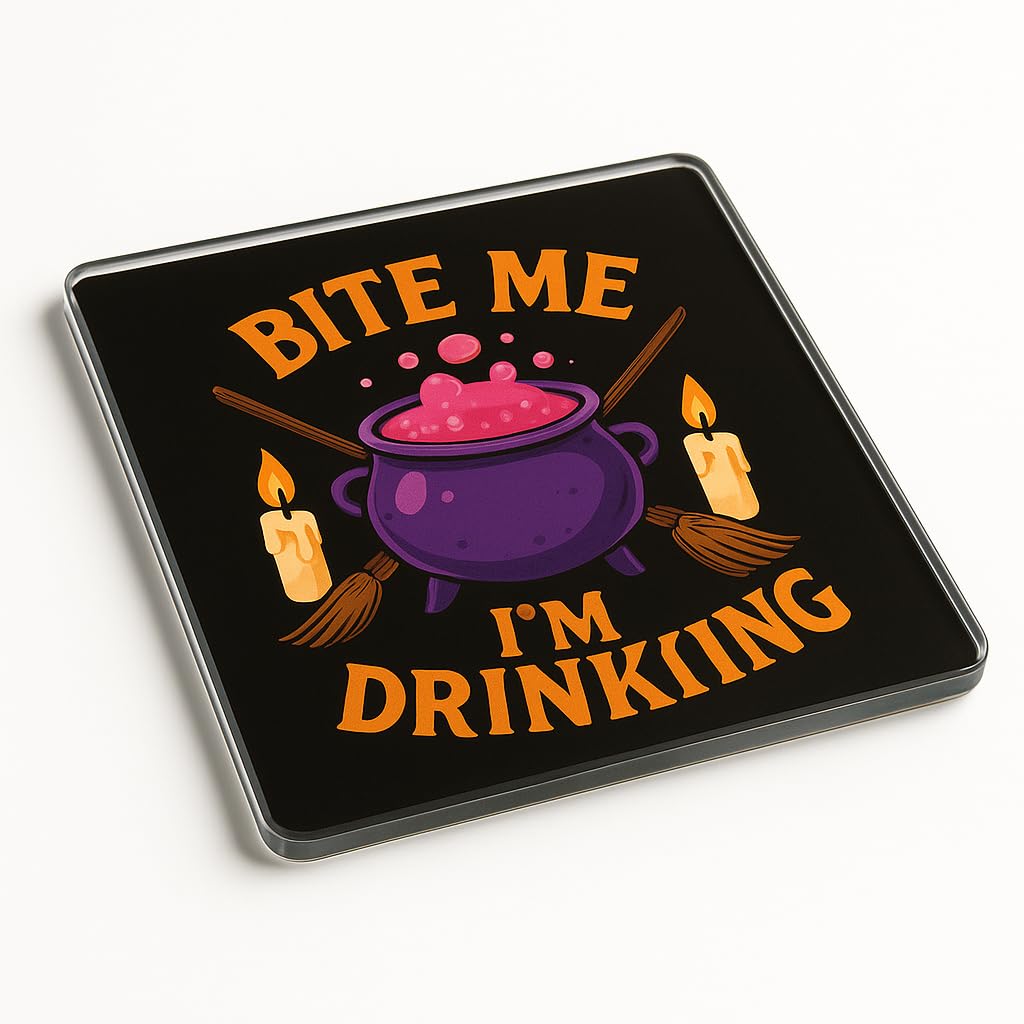 Enchanting Acrylic Coaster Gift - Potion Sass Halloween Design with Witchy Charm and Bold Femininity