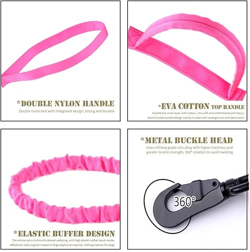 Miniatura 10 de Collar táctico para perro, collar militar ajustable de nailon para perro, hebilla de metal resistente con asa para entrenamiento de perros (azul, L)