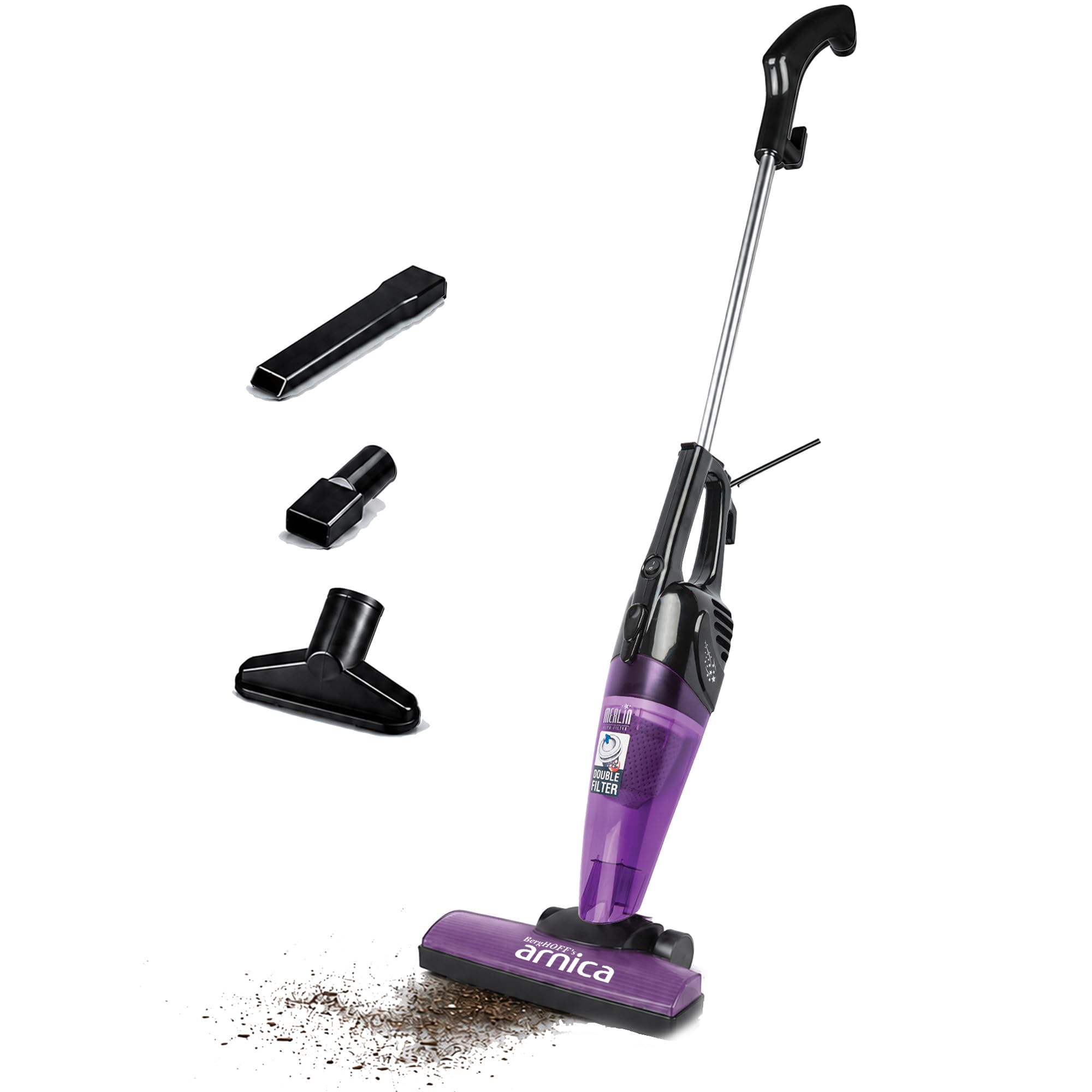 BergHOFF Merlin All-in-One Corded Stick Vacuum,Detachable Handheld,Purple