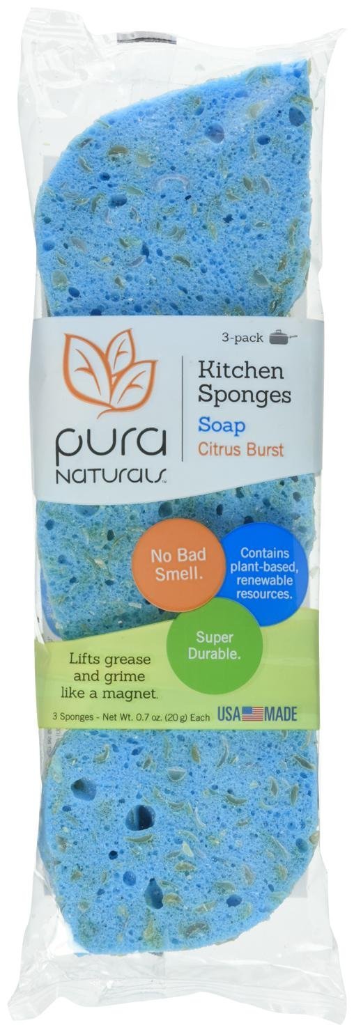 Pura Sponge Leaf With Soap - 3ct, 2.4 Ounce