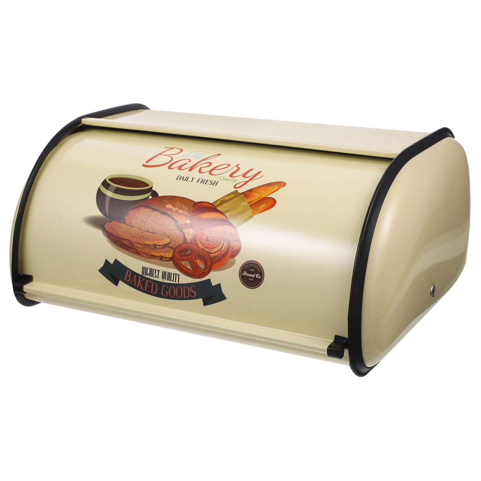 Caja para pan de hierro amarillo PRETYZOOM contenedor retro