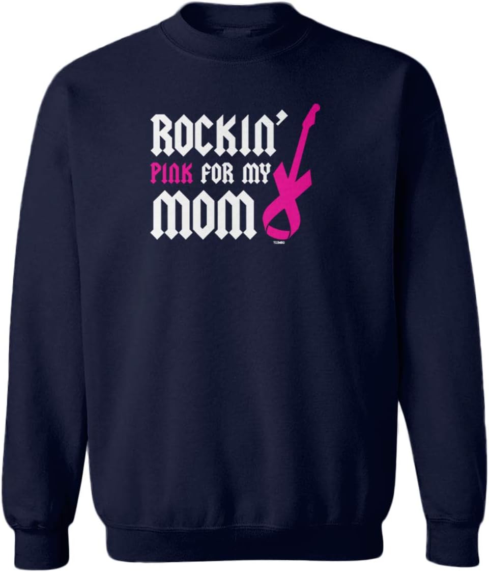 Tcombo Rockin' Pink for My Mom - Breast Cancer Youth Fleece Crewneck Sweater