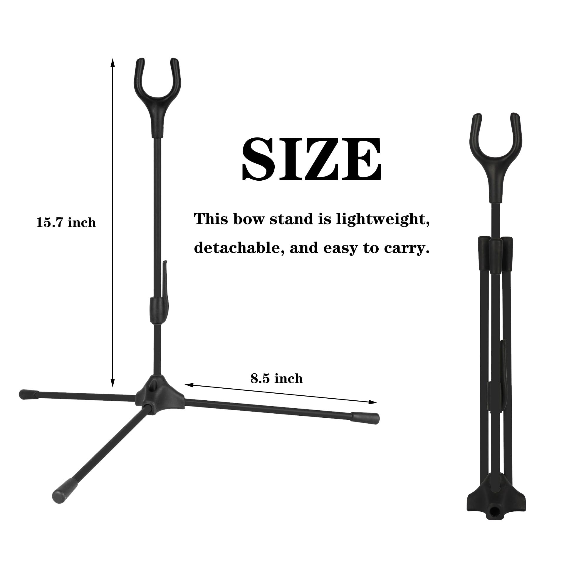 KURUGEILI Archery Bow Stand Fiber Glass Lightweight Bow Holder Rack Legs for Recurve Bow Compound Bow Longbow Takedown Bow