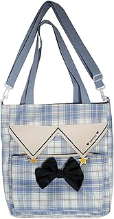 Hongsuny Zaino Kawai Zaino Kawaii per Ragazze Adolescenti, Simpatico Zaino Scozzese Borsa Borsa da Scuola Borsa da Scuola di Grande capacità con Orso Peluche e Distintivo
