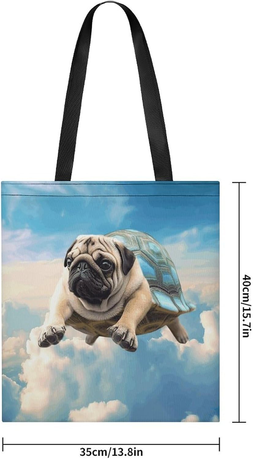 Cute Aesthetic Canvas Tote Bag for Women Lady Reusable Grocery Bag image 4